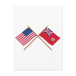 US and Bermuda Crossed Flags Post Cards
