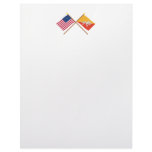 US and Bhutan Crossed Flags Customized Letterhead