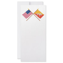 US and Bhutan Crossed Flags Rack Card