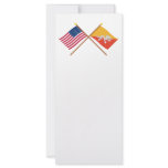 US and Bhutan Crossed Flags Rack Card