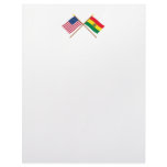 US and Bolivia Crossed Flags Letterhead Design