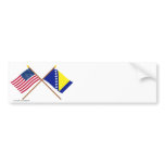 US and Bosnia & Herzegovina Crossed Flags Bumper Sticker