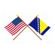 US and Bosnia & Herzegovina Crossed Flags posters by Vexillophile US and Bosnia & Herzegovina Crossed Flags posters
