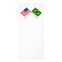 US and Brazil Crossed Flags Custom Rack Cards