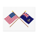 US and British Virgin Islands Crossed Flags postcards