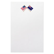 US and British Virgin Islands Crossed Flags stationery