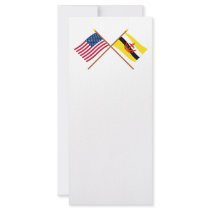 US and Brunei Crossed Flags Full Color Rack Card