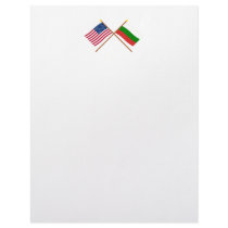 US and Bulgaria Crossed Flags Custom Letterhead