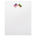 US and Bulgaria Crossed Flags Custom Letterhead