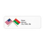 US and Burkina Faso Crossed Flags labels