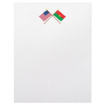 US and Burkina Faso Crossed Flags Custom Letterhead
