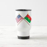 US and Burkina Faso Crossed Flags mugs