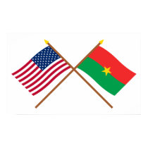 US and Burkina Faso Crossed Flags posters