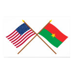 US and Burkina Faso Crossed Flags posters