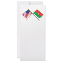 US and Burkina Faso Crossed Flags Customized Rack Card