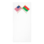US and Burkina Faso Crossed Flags rack cards