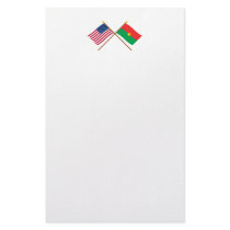 US and Burkina Faso Crossed Flags Stationery Paper
