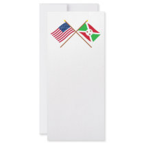 US and Burundi Crossed Flags Rack Cards