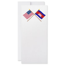 US and Cambodia Crossed Flags rack cards