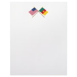 US and Cameroon Crossed Flags Letterhead Design
