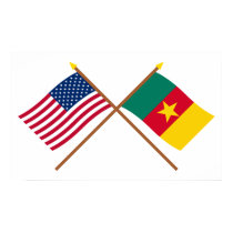 US and Cameroon Crossed Flags posters