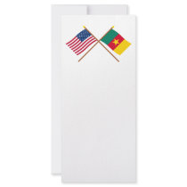 US and Cameroon Crossed Flags Rack Card Design