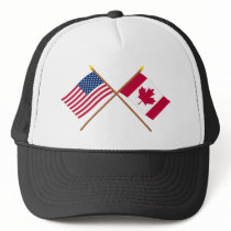 US and Canada Crossed Flags Hat