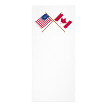 US and Canada Crossed Flags Rack Card Template