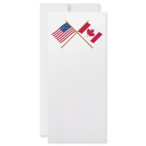 US and Canada Crossed Flags Rack Card Template