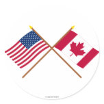 US and Canada Crossed Flags stickers