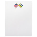 US and Central African Republic Crossed Flags Customized Letterhead