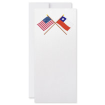 US and Chile Crossed Flags Rack Cards