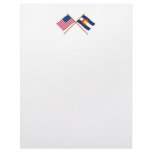 US and Colorado Crossed Flags Custom Letterhead