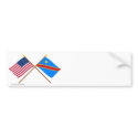 US and Congo Democratic Republic Crossed Flags bumper stickers