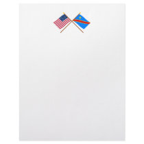 US and Congo Democratic Republic Crossed Flags letterhead