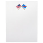 US and Congo Democratic Republic Crossed Flags letterhead