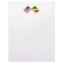 US and Congo Republic Crossed Flags letterhead