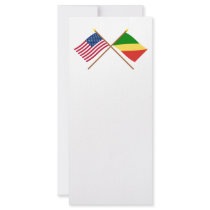 US and Congo Republic Crossed Flags Rack Card Design