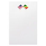 US and Congo Republic Crossed Flags Stationery Design