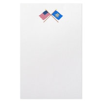 US and Connecticut Crossed Flags stationery by Vexillophile US and Connecticut Crossed Flags stationery
