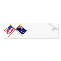 US and Cook Islands Crossed Flags bumper stickers by Vexillophile US and Cook Islands Crossed Flags bumper stickers