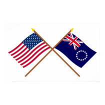 US and Cook Islands Crossed Flags posters by Vexillophile US and Cook Islands Crossed Flags posters
