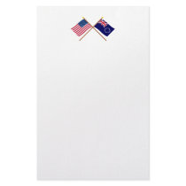 US and Cook Islands Crossed Flags stationery by Vexillophile US and Cook Islands Crossed Flags stationery