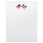 US and Costa Rica Crossed Flags Letterhead Design