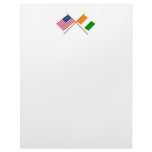 US and Cote d'Ivoire Crossed Flags Custom Letterhead