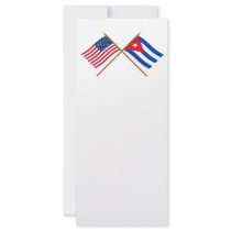 US and Cuba Crossed Flags Full Color Rack Card