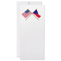 US and Czech Republic Crossed Flags Rack Card Template