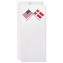 US and Denmark Crossed Flags Rack Cards