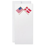 US and Denmark Crossed Flags Rack Cards