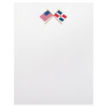 US and Dominican Republic Crossed Flags Letterhead Design